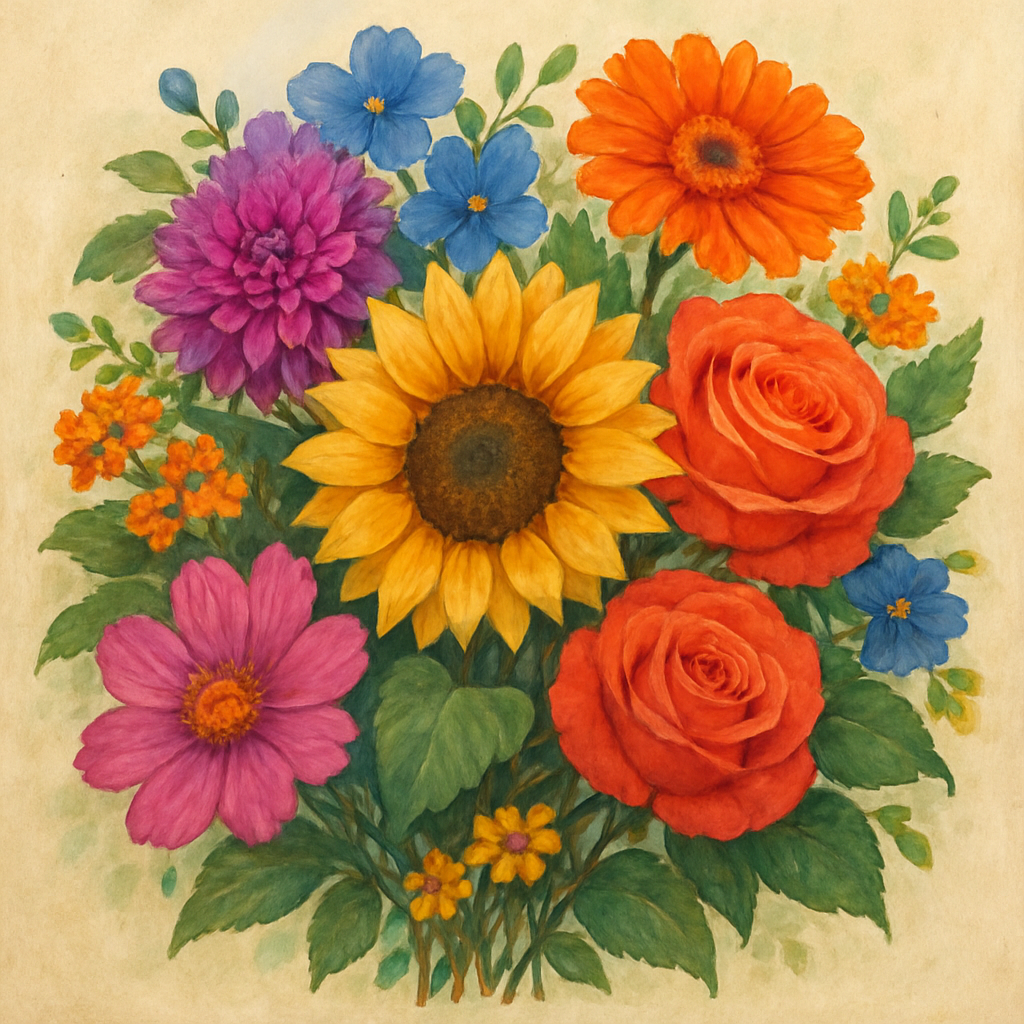 Bouquet de fleurs colorées
